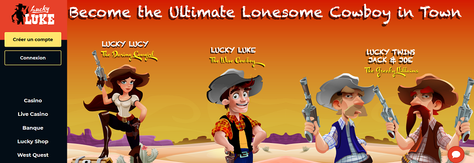 Wybierz swoją postać w kasynie LuckyLuke !