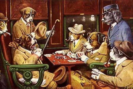 tabela psów grających w pokera historia